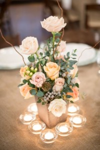 Shades of Pink and Peach Centerpiece