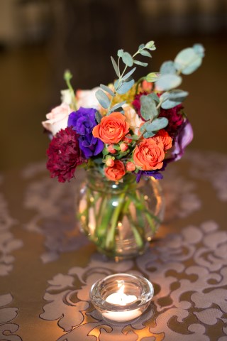 Small Colorful Centerpiece with Tea Candle