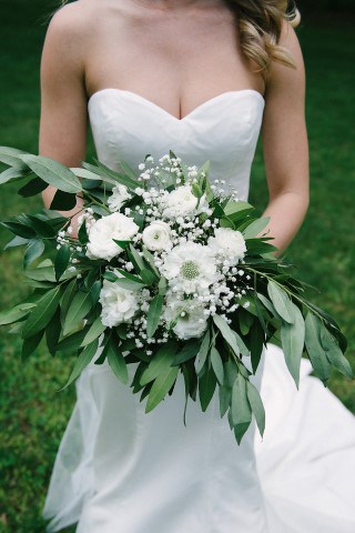 Bridal Photography White and Green Bouquet