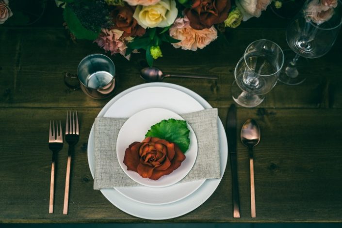 Table Setting with Flower Accent