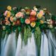Wedding Centerpiece Shades of Pink, Orange, Yellow, and Green