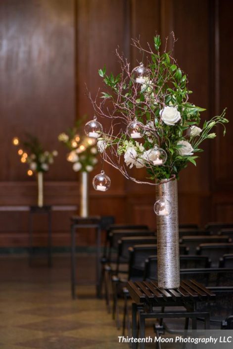 Elevated Vase with Modern Floral Design