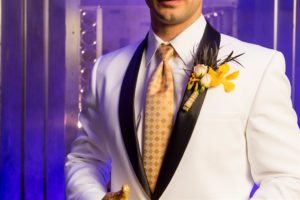 metal and gold wedding inspiration groom boutonniere photo